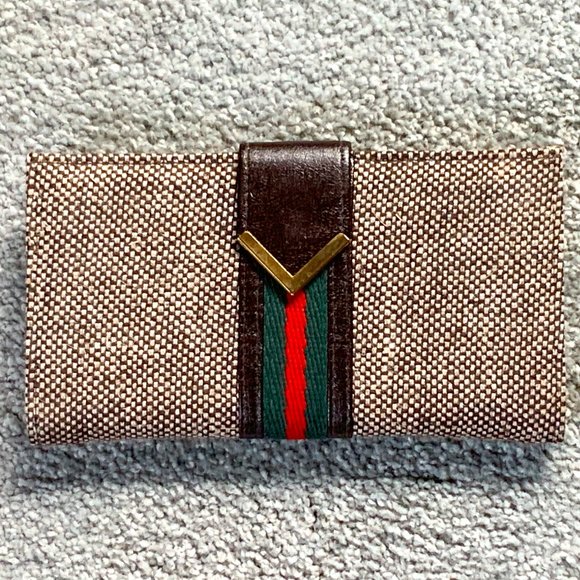 Handbags - Tweed Checkbook Clutch Wallet